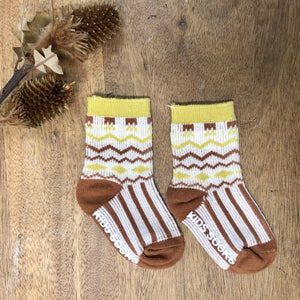 Aztec Socks - Mustard & Brown Indigo Attic 