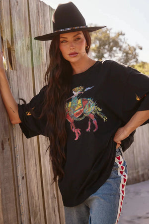 SHOP The Very Oversized Words Have Power Tee - Washed Black Sabbi 