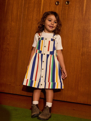 90’s Bold Stripe Heidi Denim Pinafore Dress Goldie + Ace 
