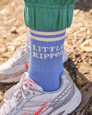 Kids Little Ripper Socks in Blue Skwosh 