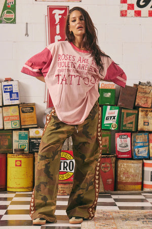 The Very Oversized Roses + Tattoo Tee - Pink Sabbi 