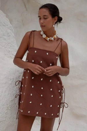 Dede Cowrie Shell Beaded Dress Palm Collective 