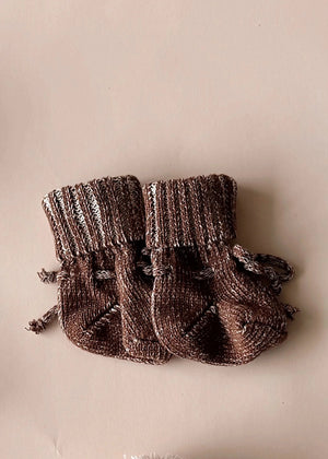 Chunky Cotton Booties - Chocolate Freckles the Label 