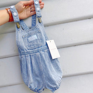 Bowie Bubble Romper - Light Blue Hemp Twin Collective 