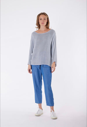 Nadia Hessian Top - Slate Shirts & Tops Carbon the Label 