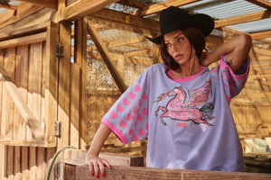 SHOP The Very Oversized Words Have Power Pegasus Tee - Lilac Sabbi 