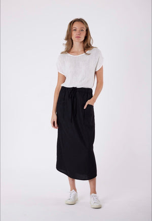 Isla Linen Midi - Black Carbon the Label 