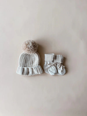 Chunky Cotton Beanie - Oat Freckles the Label 