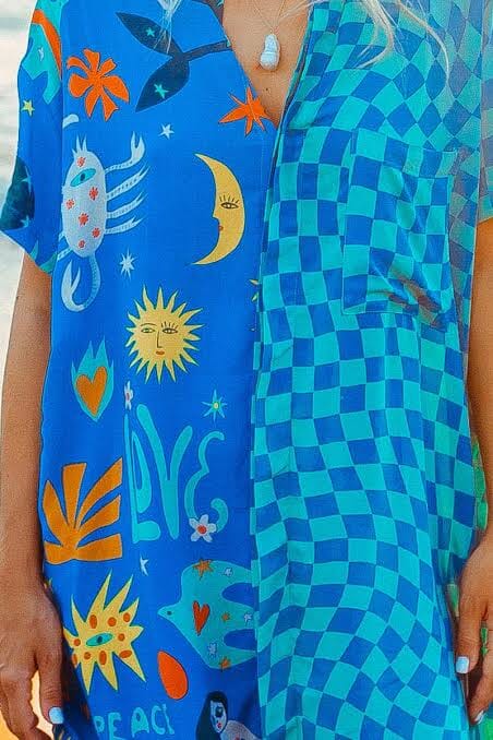 Love Peace Art Shirt Dress Palm Collective 