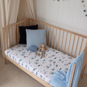 Ocean Fitted Cot Sheet Snuggle Hunny 