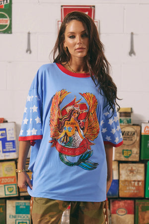 The Very Oversized Dream Big Brenda Tee - Periwinkle Sabbi 