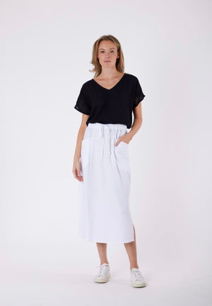 Isla Linen Midi - White Carbon the Label 