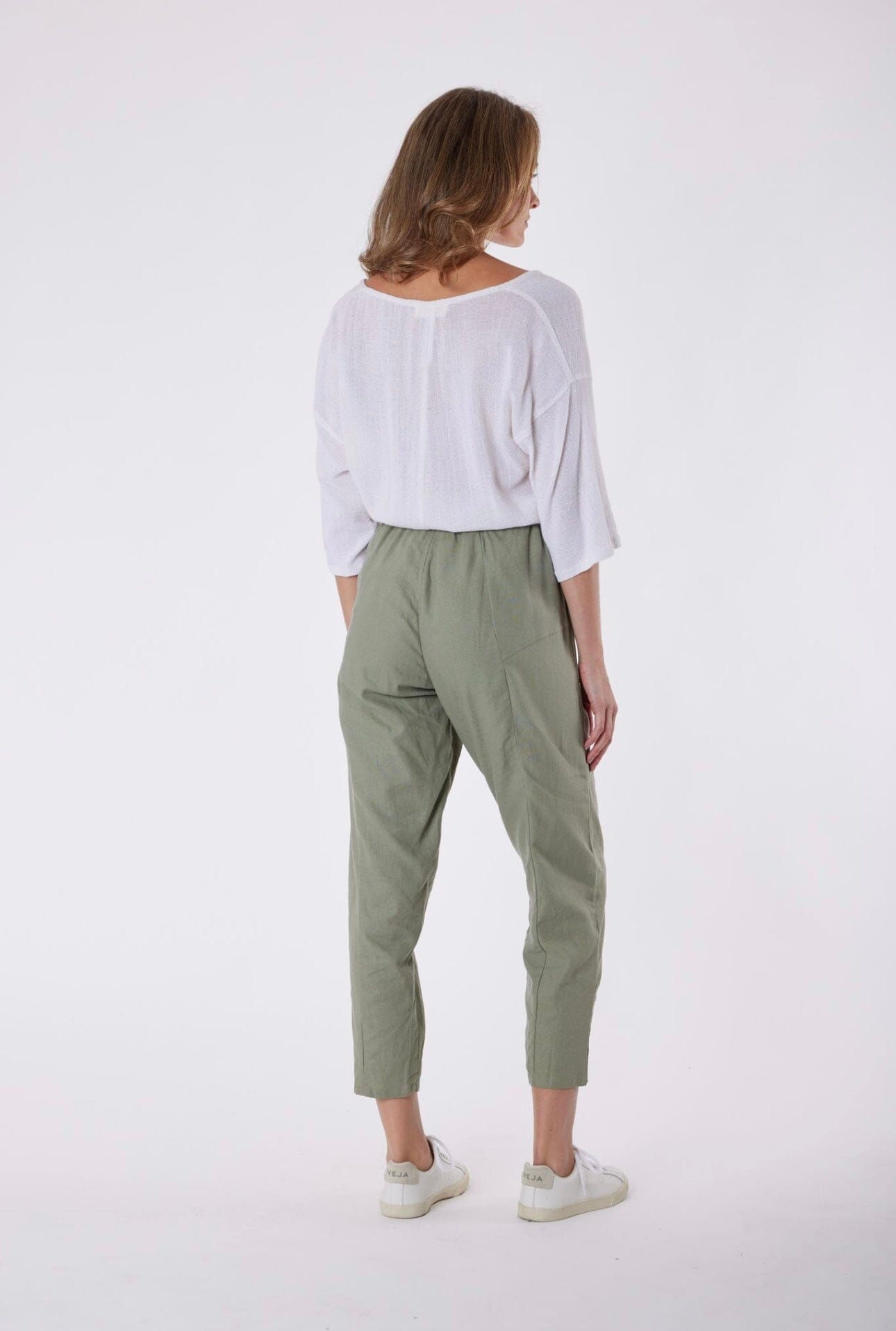 Tuscan Linen Pants - Faded Kharki Carbon the Label 