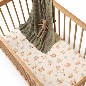 Kanga Fitted Cot Sheet INDIGO ATTIC 