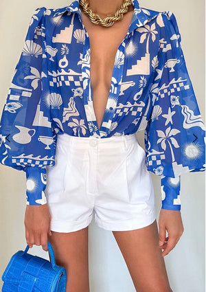 Fleetwood Blouse - Cove Blue Apparel INDIGO ATTIC 