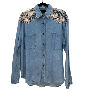 Vintage Denim + Floral Shirt - 8 INDIGO ATTIC 