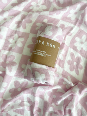 Organic Bamboo/Cotton Swaddle - Pink Soli Seaka Boo 