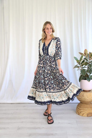 Carmen Midi Dress Indigo Attic 