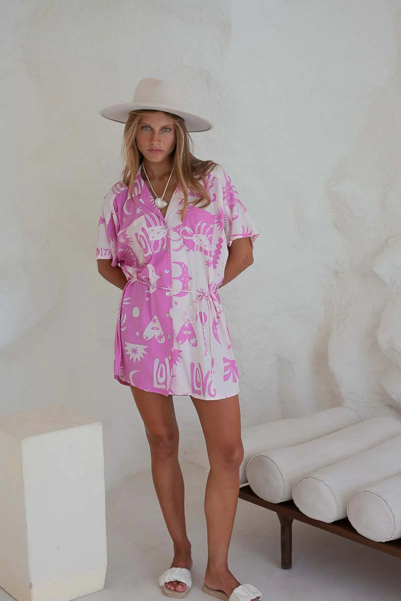 palm collective shirt dress Short Sleeve Shirt Dress- Shop Palm Collective PALM COLLECTIVE