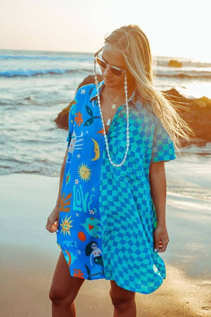 Love Peace Art Shirt Dress Palm Collective 