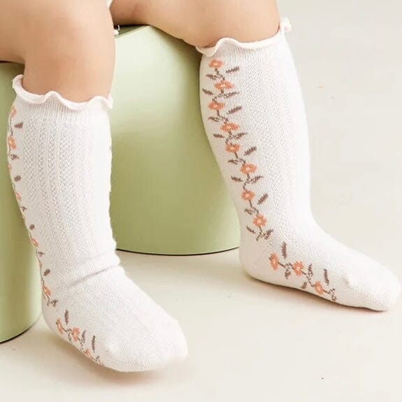 Daisy Chain Knee High Socks INDIGO ATTIC 