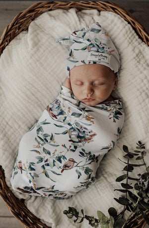 Eucalypt Swaddle and Beanie Set Snuggle Hunny 