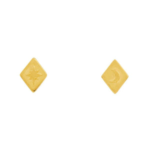 Celestial Diamond Studs - Gold Midsummer Star 