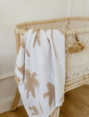Palm Tree Blanket INDIGO ATTIC 