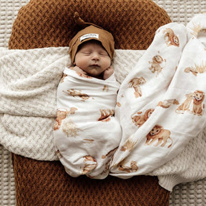 Organic Lion Print Wrap Snuggle Hunny 