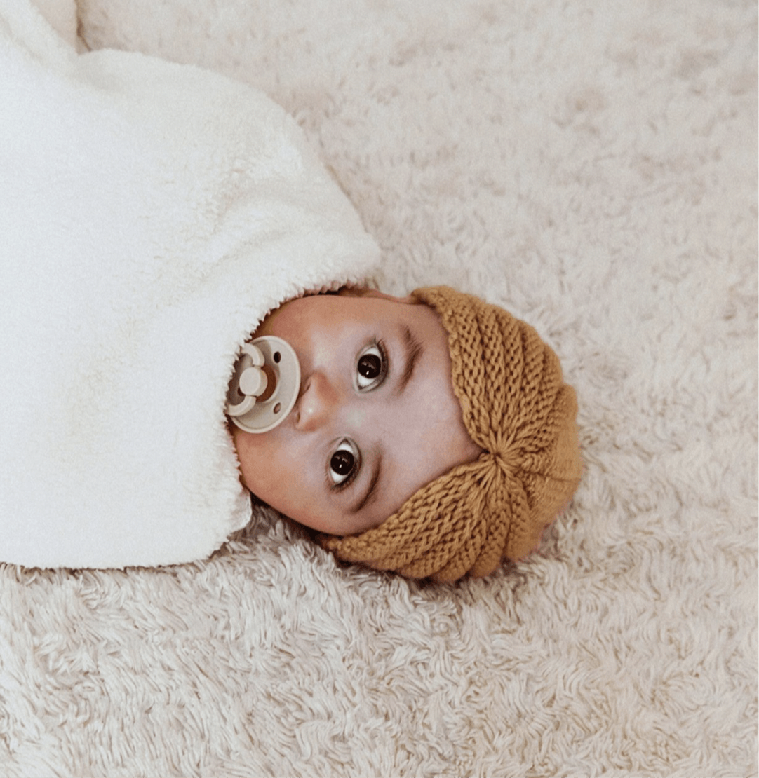 Knitted Baby Turban Beanie Indigo Attic 