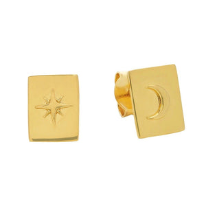 Celestial Medallion Studs - Gold Midsummer Star 