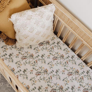 Eucalypt Fitted Cot Sheet INDIGO ATTIC 