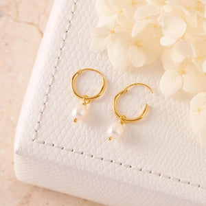 Delicate Pearl Sleepers - Gold Midsummer Star 