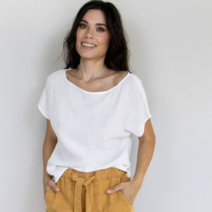 Cleo Top - White Shirts & Tops INDIGO ATTIC 