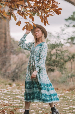 Stevie Boho Gown - Aqua Skies We The Wild 