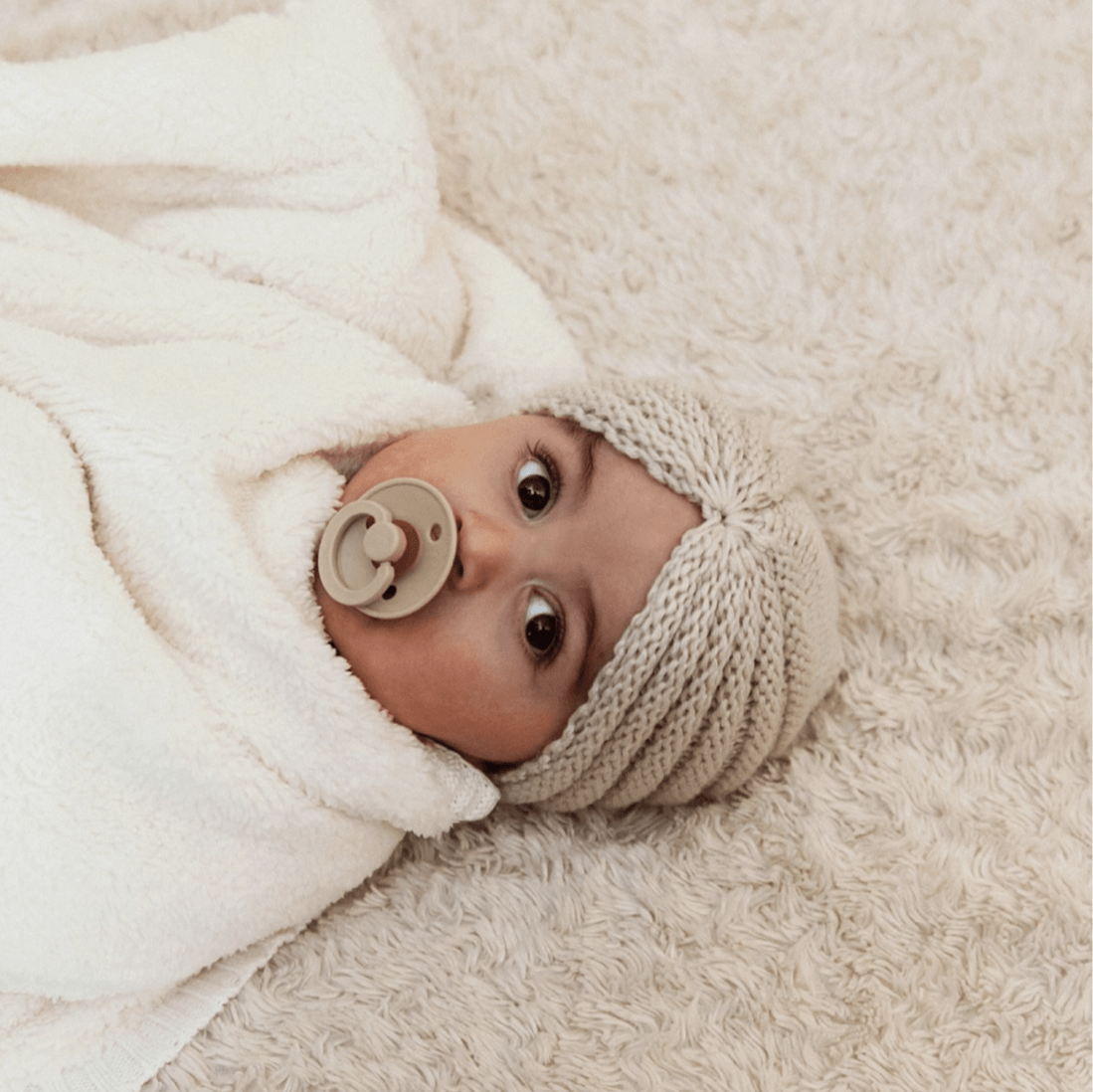 Knitted Baby Turban Beanie Indigo Attic 
