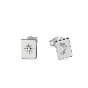 Celestial Medallion Studs - Silver Midsummer Star 