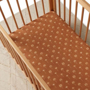 Bronze Palm Fitted Cot Sheet Snuggle Hunny 