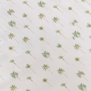 Green Palm Fitted Cot Sheet Snuggle Hunny 